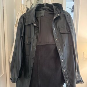 L.L. Bean Men's Black Leather Shirt Jacket